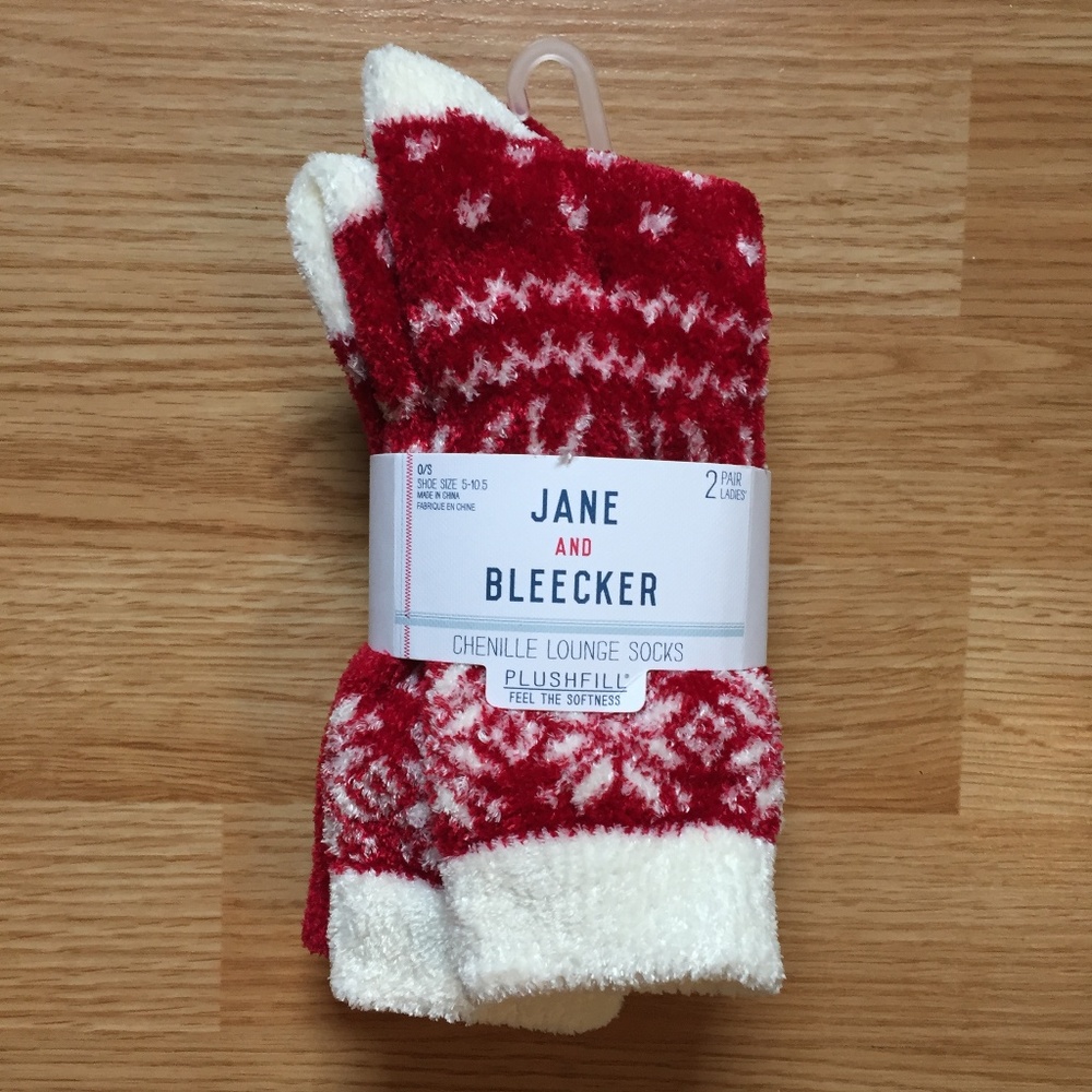 🦋 3/$25 2 Pair Cozy Chenille Lounge Socks